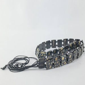 Women's Dress Tie belt Size 36 inches Acrylic Brown Beige Beads